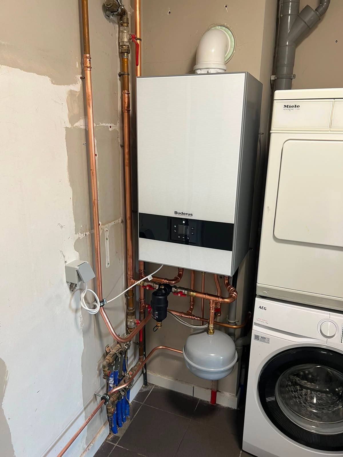 Installation HVAC avec raccordements en cuivre